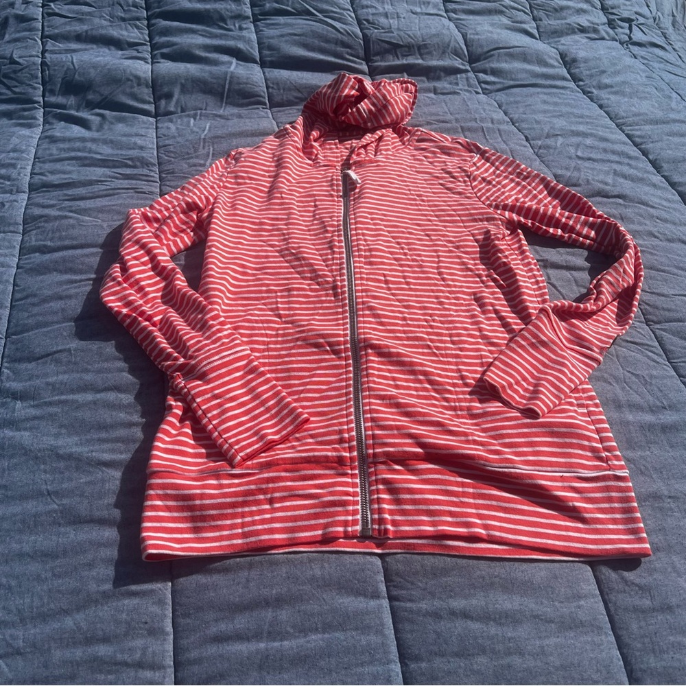 Pendleton Lightweight Salmon/White Striped 100% C… - image 1